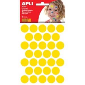 13227 1322 apli kids fantasiesticker klever sticker 180 geel 20 mm stuks cirkel stickers diameter blister 8068963 013227 8410782132271