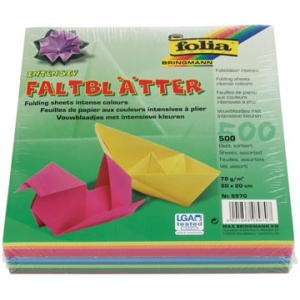 8970 folia origami vouwblaadje vouwpapier ft 20 x cm pak 500 blaadjes vouwblaadjes 141898 141903 4001868089707 assortiment aan kleuren