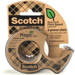 91915d 9191 91915 scotch kleefband plakband tape magic a greener choice ft 19 mm x 15 m op dispenser 100 % gerecycleerd plastic 9-1915d 068060464590 50068060464595 niet van toepassing ecologisch