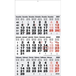 730906 7309 73090 white box agenda kalender kalenders 2024 3-maandkalender grijs 3mg classic 5414521330167 tbc